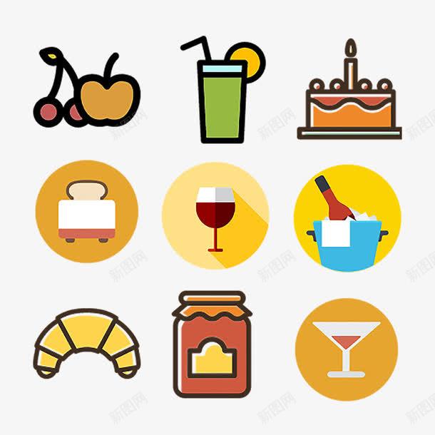 免費(fèi)下載創(chuàng)意飲品與食物圖標(biāo) 平面電商與網(wǎng)頁設(shè)計的精美素材